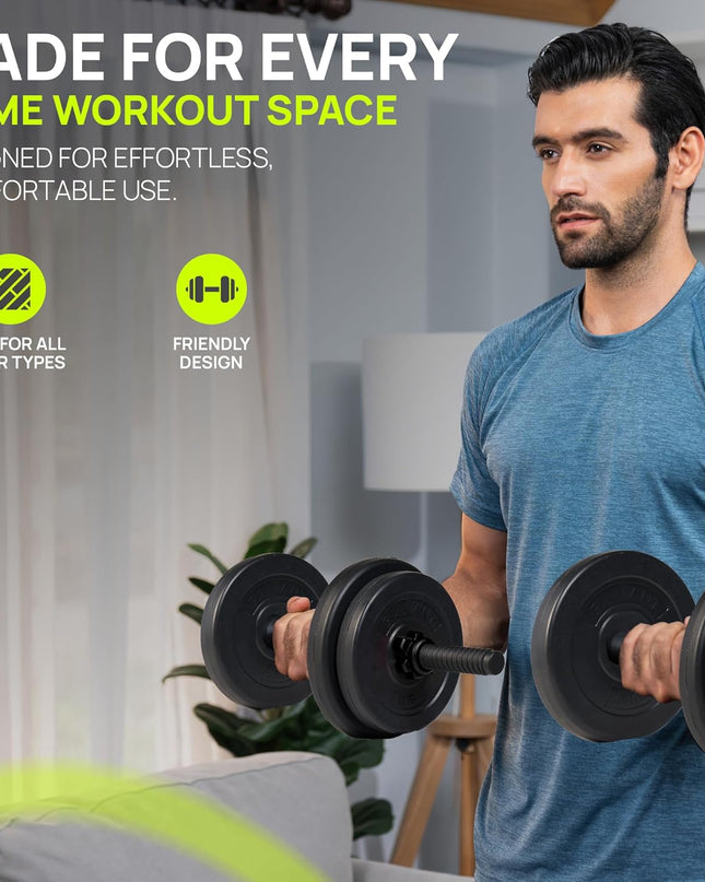 Gallant 20KG Adjustable Dumbbell & Barbell Set