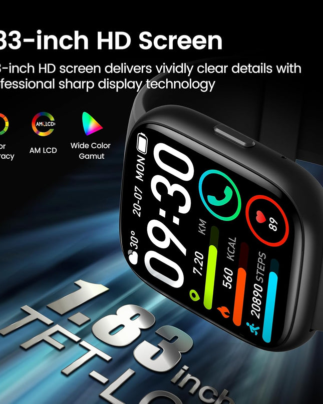 Smart Watch with Alexa – 1.83" HD Fitness Tracker