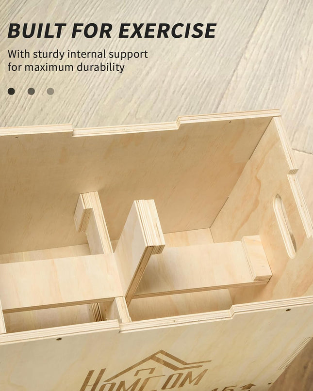 HOMCOM 3-in-1 Wooden Plyo Box