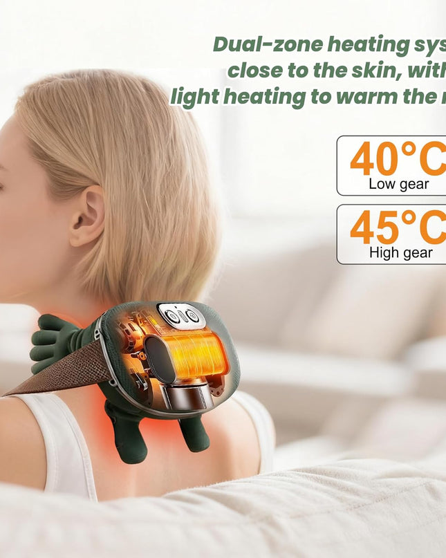 Massager, 4D Neck Massager, Heating Neck, USB Shoulder Massager, 3 Massage Settings & 2 Heat Levels, for Home, Office, Travel, Relax Muscles, Relieve Fatigue