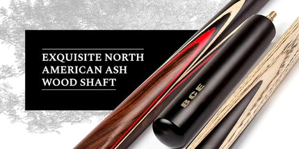 Grandmaster 3/4 Cut Snooker Cue with Extension & Hard Case – 57" 3-Piece Cue, 9.5mm Tip