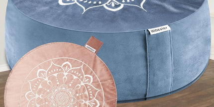 Hihealer Large Meditation Cushion with Extra Velvet Cover – Traditional Tibetan Zafu Pillow