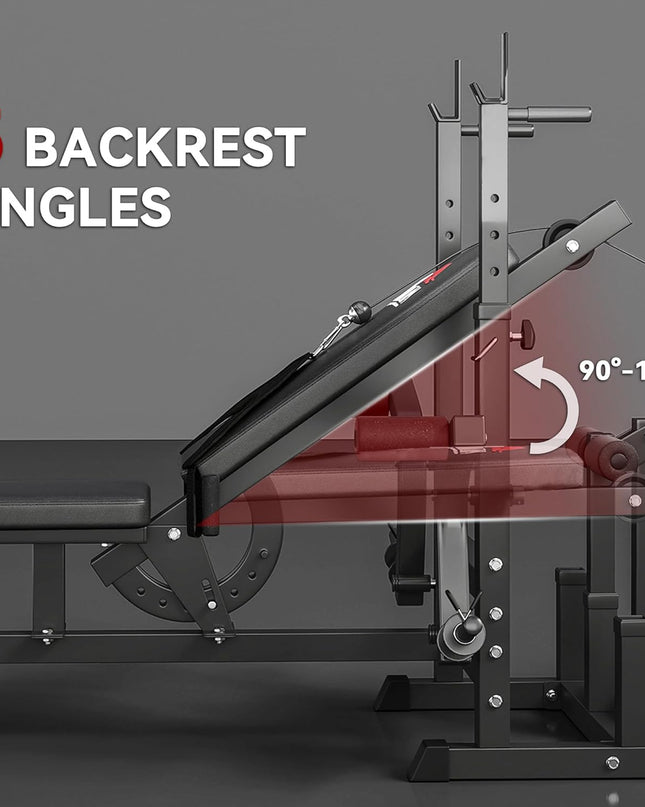 HOMCOM 6-in-1 Adjustable Weight Bench