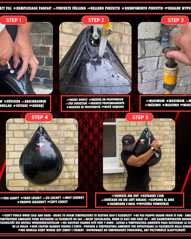  Bull Doza Fight Wear Pro Water Punch Bag – Medium