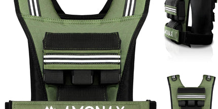 Adjustable Weighted Vest for Women and Men, 0.8–10Kg/1.1–20Kg/1.5–30Kg Reflective Running Vest with Light Weights, Ideal for Fitness Workout, Muscle Building & Home Gym Strength