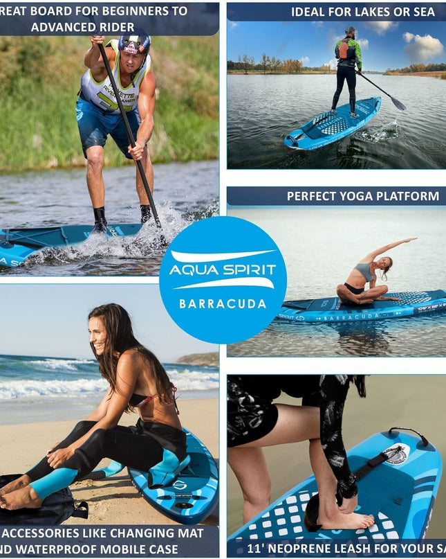  Aqua Spirit Barracuda Inflatable Stand-Up Paddle Board (SUP)/Kayak 10’6”