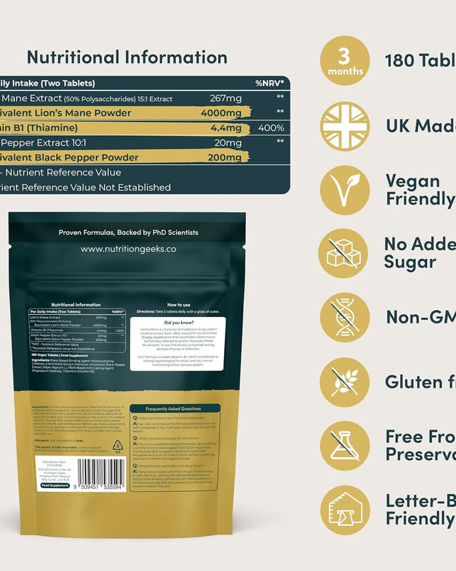  Lion’s Mane 4000mg Supplement