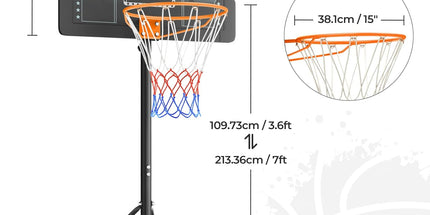 Yohood Portable Basketball Hoop & Stand – Adjustable Height