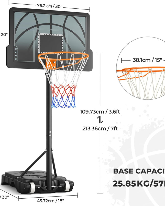 Yohood Portable Basketball Hoop & Stand – Adjustable Height