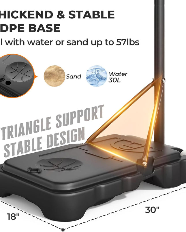 Yohood Portable Basketball Hoop & Stand – Adjustable Height