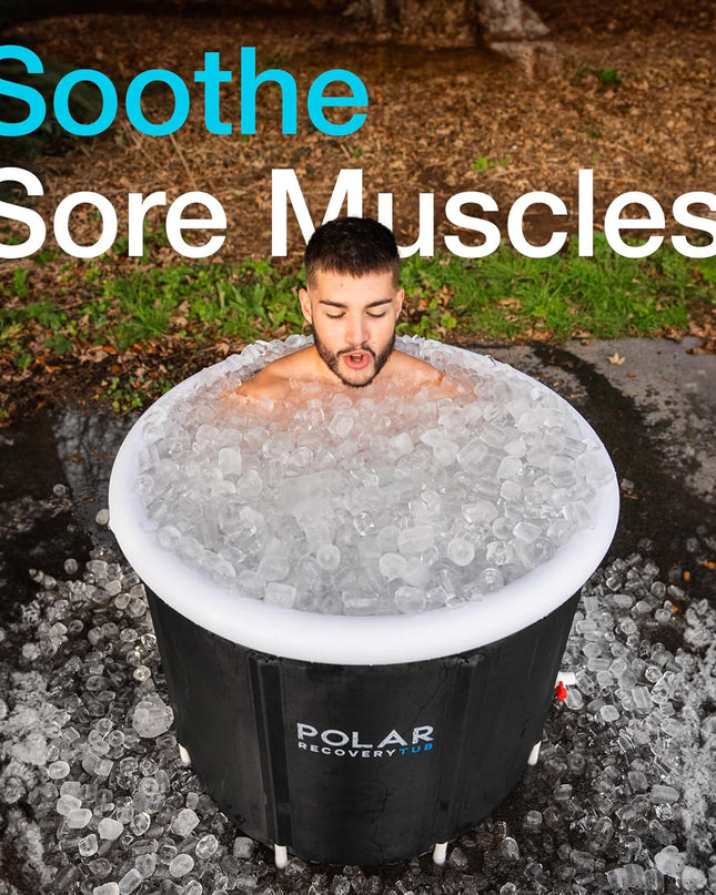 Polar Ice Bath Recovery Tub – 370L Portable Cold Plunge (Black)