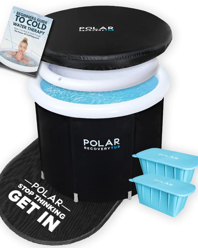 Polar Ice Bath Recovery Tub – 370L Portable Cold Plunge (Black)