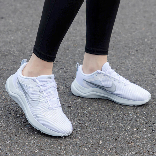 Nike Downshifter 12 Women'S Trainers - All Sizes - White/Silver (DD9294-100)