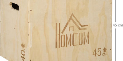 HOMCOM 3-in-1 Wooden Plyo Box
