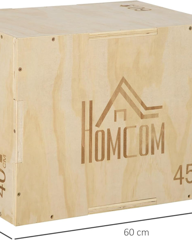 HOMCOM 3-in-1 Wooden Plyo Box