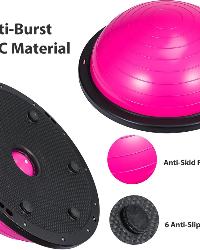Inflatable Balance Ball Board with Resistance Bands