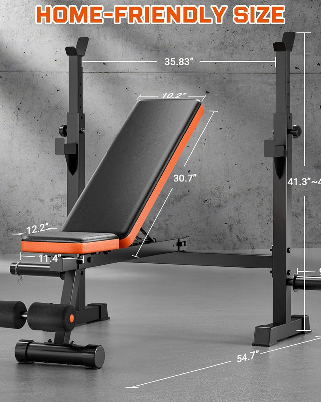 Weight Bench, 770Lbs Bench Press with Squat Rack