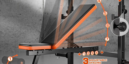 Weight Bench, 770Lbs Bench Press with Squat Rack