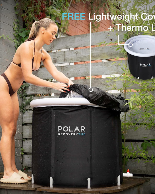 Polar Ice Bath Recovery Tub – 370L Portable Cold Plunge (Black)