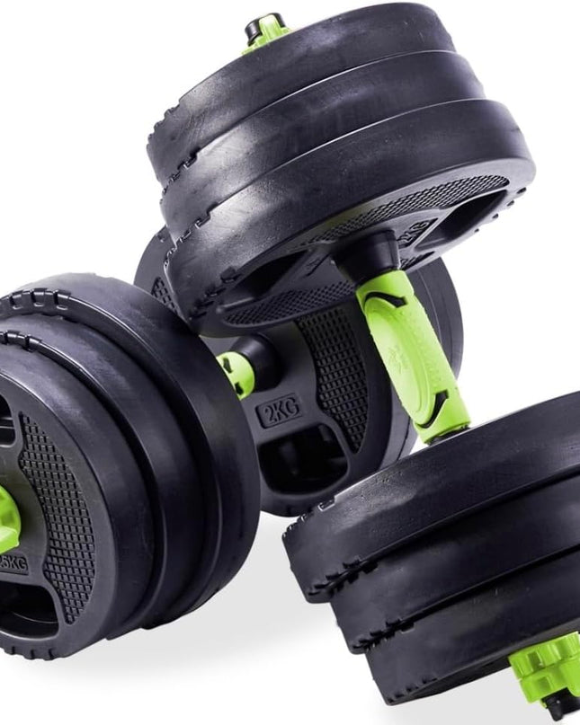 20KG Adjustable 3-In-1 Dumbbell & Barbell Set