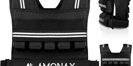 Adjustable Weighted Vest for Women and Men, 0.8–10Kg/1.1–20Kg/1.5–30Kg Reflective Running Vest with Light Weights, Ideal for Fitness Workout, Muscle Building & Home Gym Strength