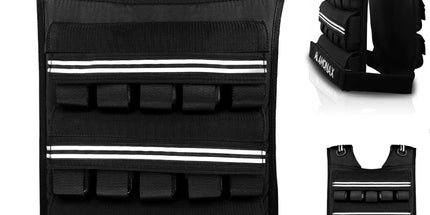 Adjustable Weighted Vest for Women and Men, 0.8–10Kg/1.1–20Kg/1.5–30Kg Reflective Running Vest with Light Weights, Ideal for Fitness Workout, Muscle Building & Home Gym Strength