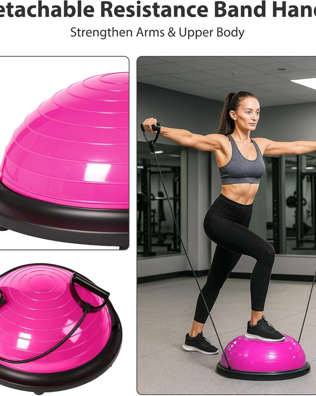 Inflatable Balance Ball Board with Resistance Bands