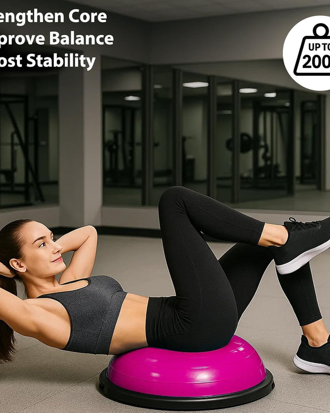 Inflatable Balance Ball Board with Resistance Bands